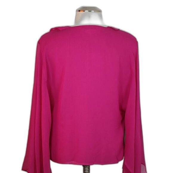 🩷HP🩷 Yves St Laurent Rive Gauche Haute Pink Chiffon Gown Cover-Up Rare! - Picture 9 of 14